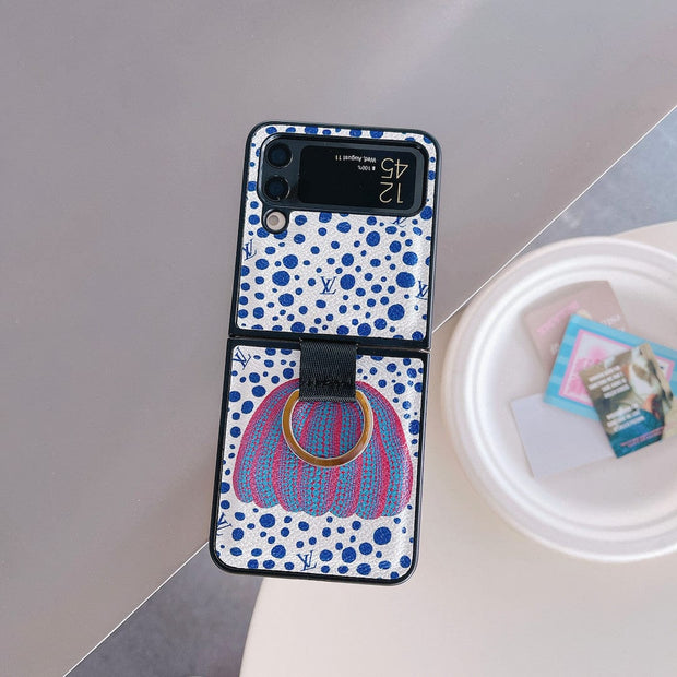 HypedEffects Louis Vuitton Z Flip/Z Fold Phone Case with Bubble Pattern and Ring Holder | Artistic Style
