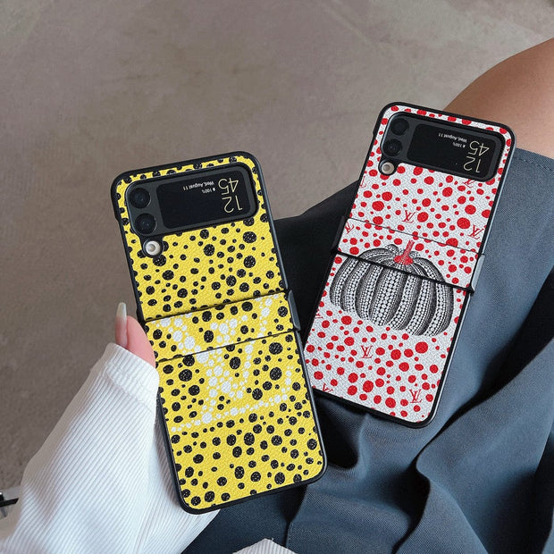 HypedEffects Louis Vuitton Z Flip/Z Fold Phone Case with Bubble Pattern and Strap Holder | Artistic Style