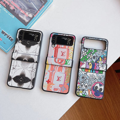 HypedEffects Louis Vuitton Z Flip/Z Fold Phone Cases with Finger Strap | Unique Artistic Styles