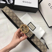 HypedEffects Luxurious Gucci Leather Belt - Interlocking Gucci Buckle