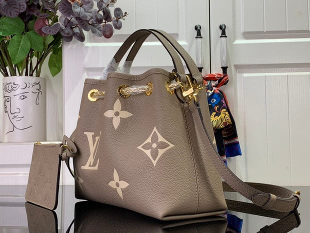 HypedEffects Luxury Denim Leather Bag in Black & Beige & Brown