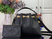 HypedEffects Luxury Denim Leather Bag in Black & Beige & Brown