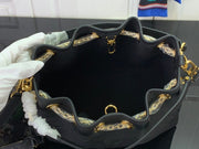 HypedEffects Luxury Denim Leather Bag in Black & Beige & Brown