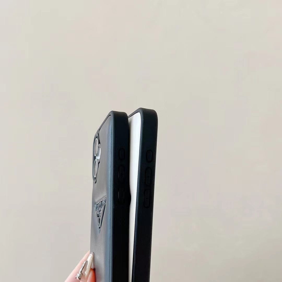HypedEffects Prada Leather iPhone Case Black And White