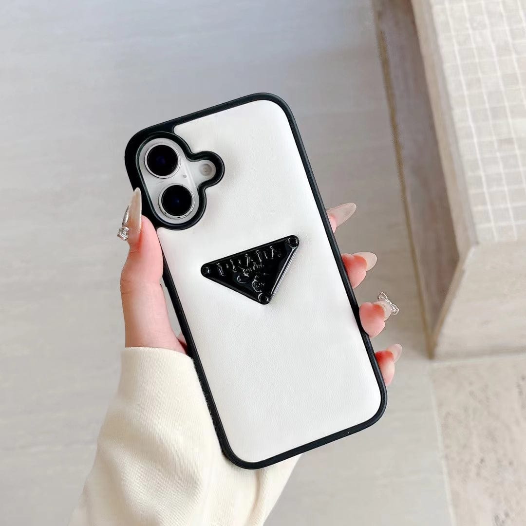 HypedEffects Prada Leather iPhone Case Black And White
