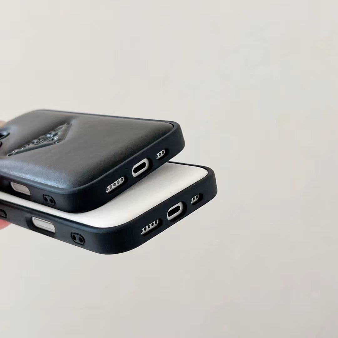 HypedEffects Prada Leather iPhone Case Black And White