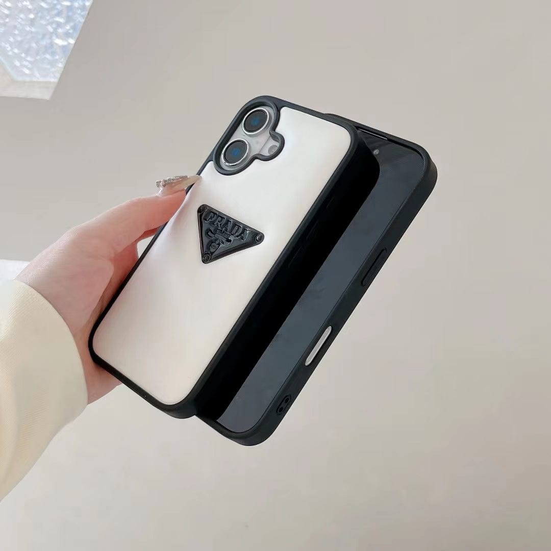 HypedEffects Prada Leather iPhone Case Black And White
