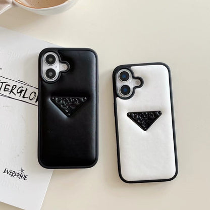 HypedEffects Prada Leather iPhone Case Black And White