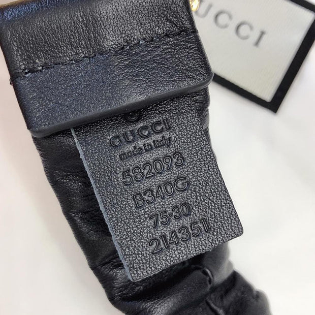 HypedEffects Premium Leather Black Gucci Belt - Golden Buckle