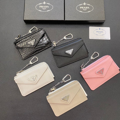 HypedEffects Stylish Prada Card Holder Wallet with keychain Holder