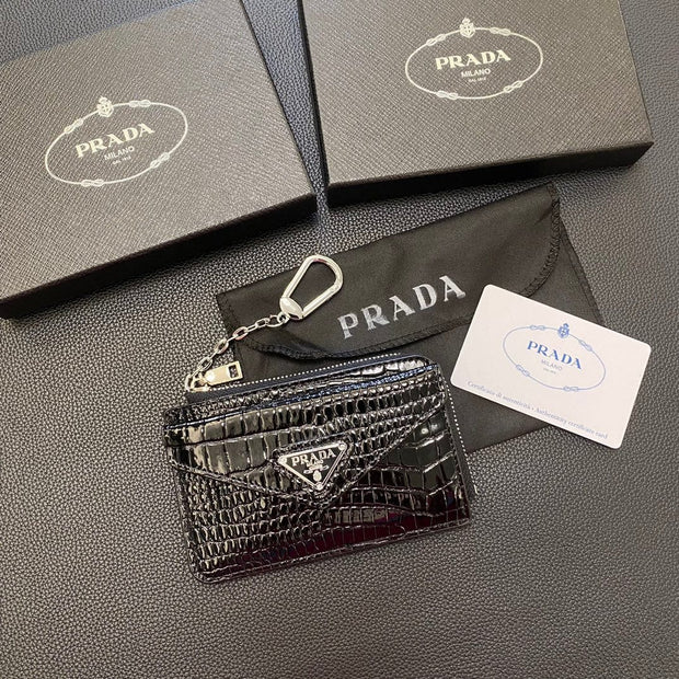 HypedEffects Stylish Prada Card Holder Wallet with keychain Holder