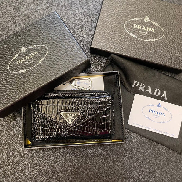 HypedEffects Stylish Prada Card Holder Wallet with keychain Holder