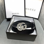 Looopix Black Crystallized Gucci Belt