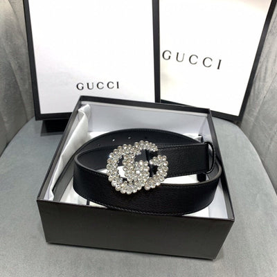 Looopix Black Crystallized Gucci Belt