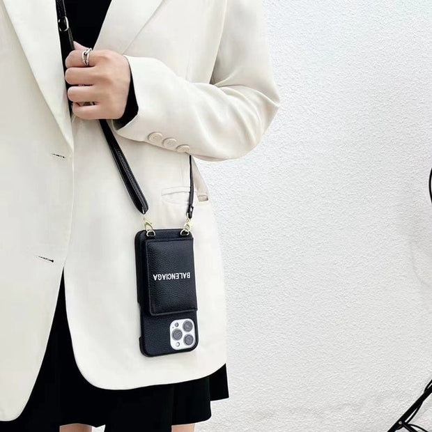 Looopix Black Leather iPhone Cover With Back Pocket
