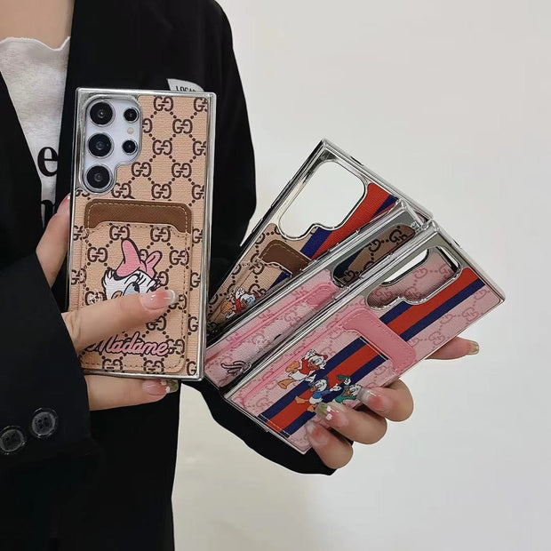 Looopix Cartoon-Themed Designer Phone Case with Card Holder for Samsung S23 and S24