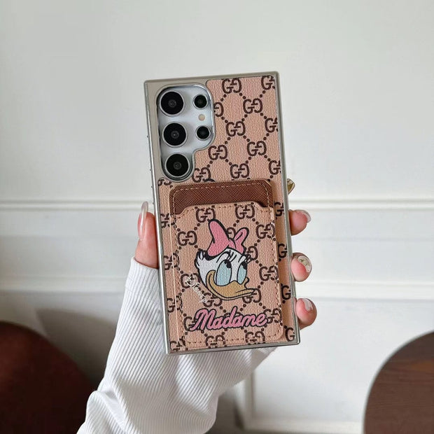 Looopix Cartoon-Themed Designer Phone Case with Card Holder for Samsung S23 and S24