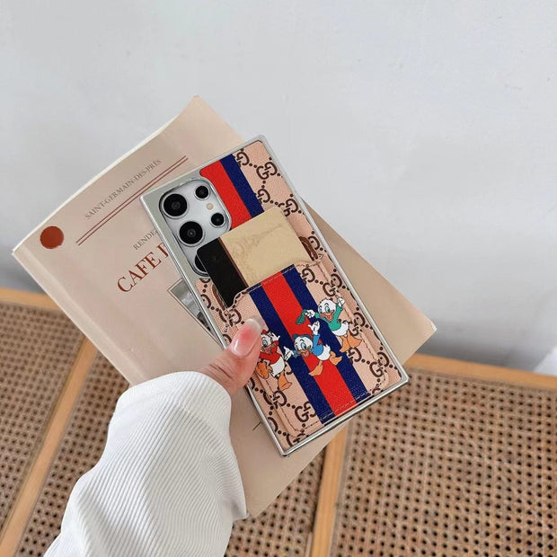 Looopix Cartoon-Themed Designer Phone Case with Card Holder for Samsung S23 and S24