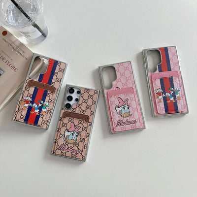 Looopix Cartoon-Themed Designer Phone Case with Card Holder for Samsung S23 and S24