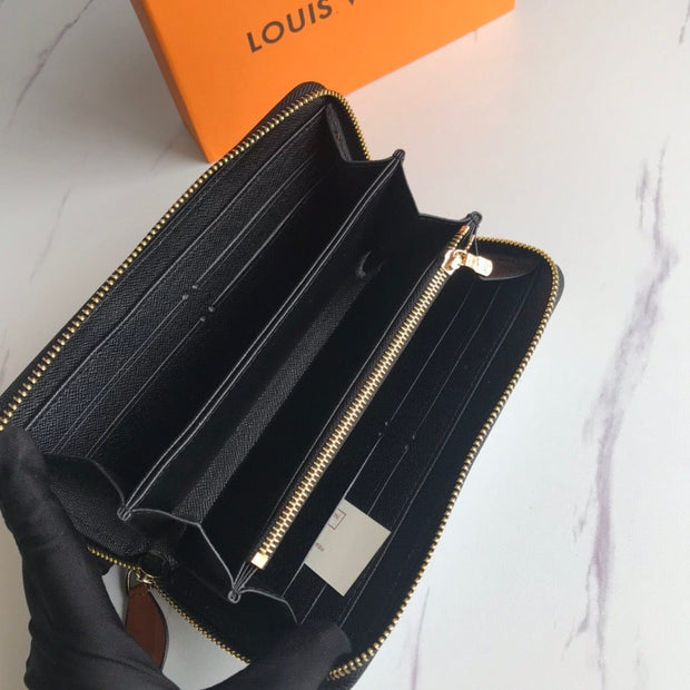 Looopix Chocolate Louis Vuitton Leather Zipper Wallet