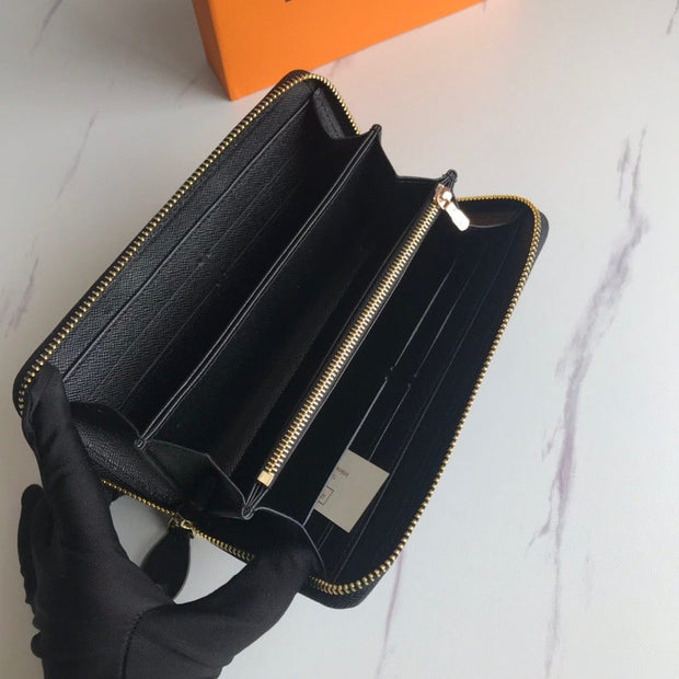 Looopix Chocolate Louis Vuitton Leather Zipper Wallet