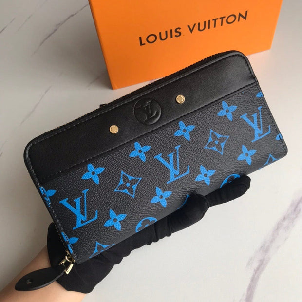 Looopix Chocolate Louis Vuitton Leather Zipper Wallet