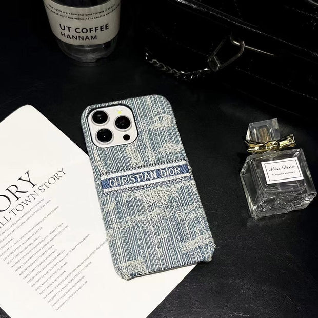Looopix Christian Dior Denim-Inspired iPhone Case with Hand Strap