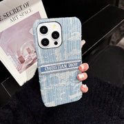 Looopix Christian Dior Denim-Inspired iPhone Case with Hand Strap