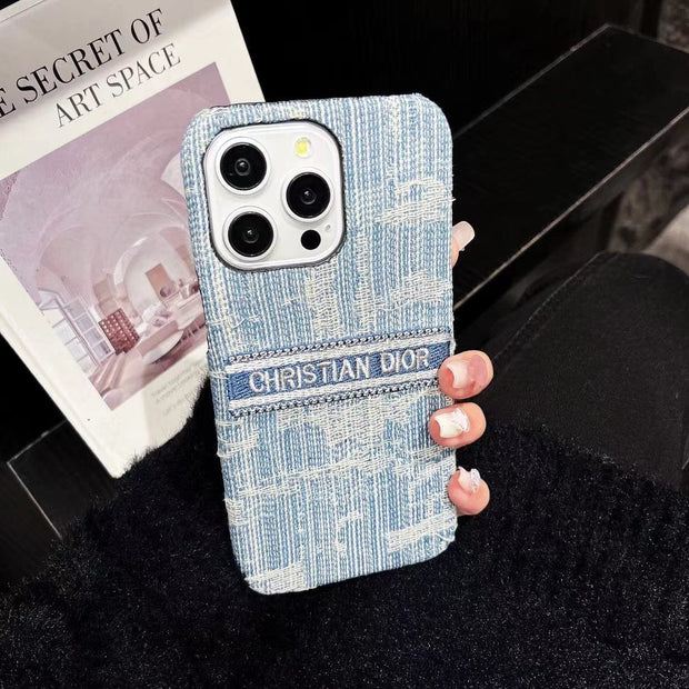 Looopix Christian Dior Denim-Inspired iPhone Case with Hand Strap