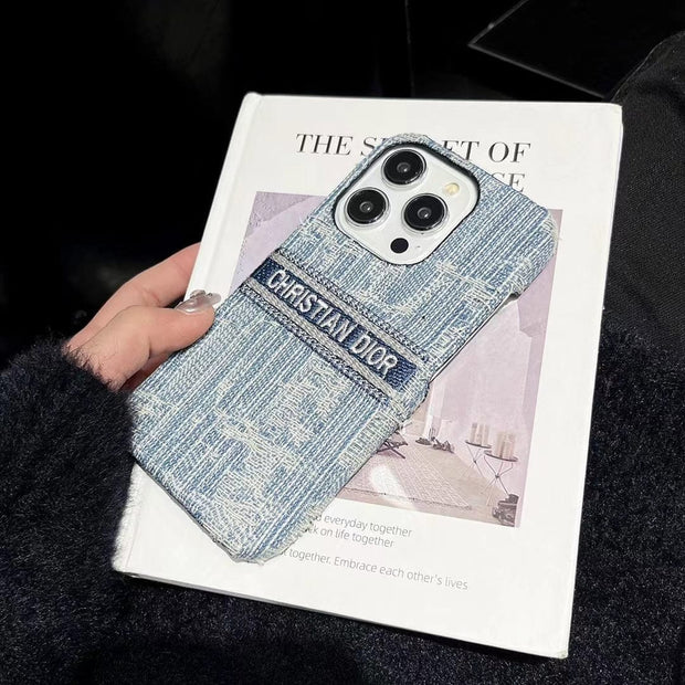 Looopix Christian Dior Denim-Inspired iPhone Case with Hand Strap