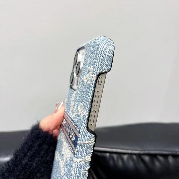 Looopix Christian Dior Denim-Inspired iPhone Case with Hand Strap