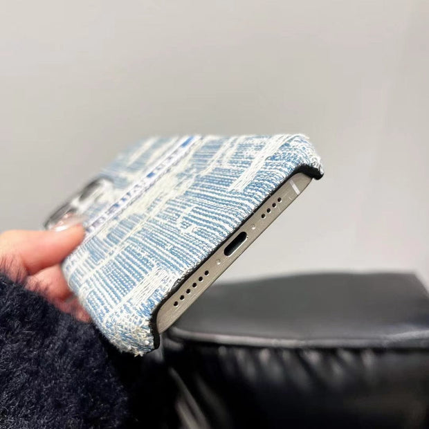 Looopix Christian Dior Denim-Inspired iPhone Case with Hand Strap