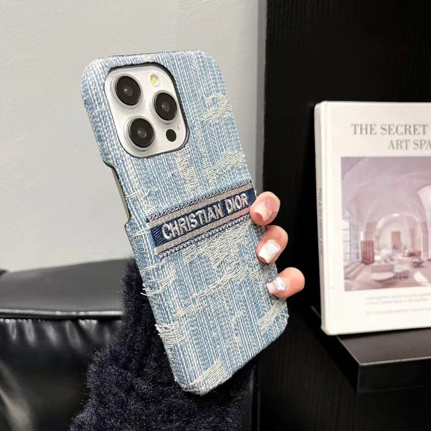 Looopix Christian Dior Denim-Inspired iPhone Case with Hand Strap
