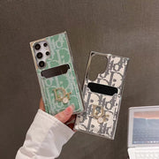 Looopix Christian Dior Designer Phone Case with Card Holder for Samsung S23 and S24