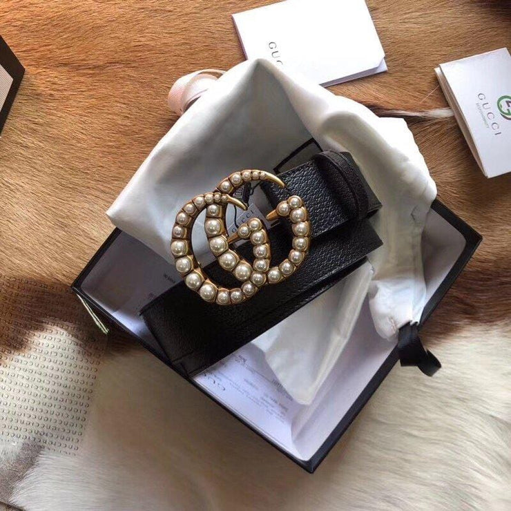 Looopix Classic Gucci Belt - Pearled Gucci Buckle