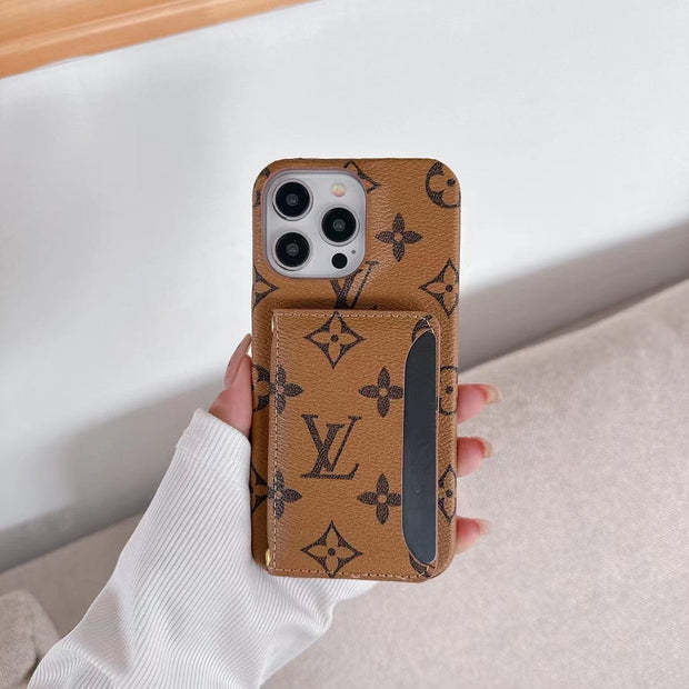 Looopix Classic Louis Vuitton iPhone 15 Case with Integrated Wallet