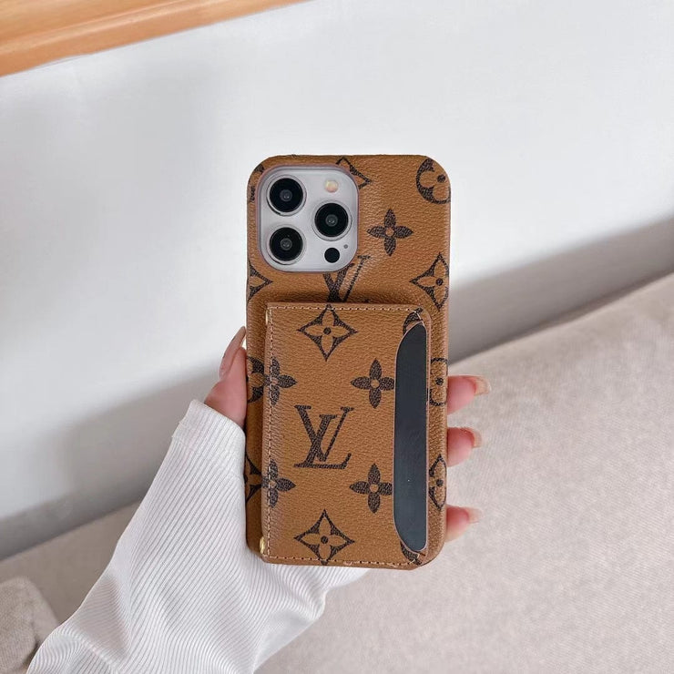 Looopix Classic Louis Vuitton iPhone 15 Case with Integrated Wallet