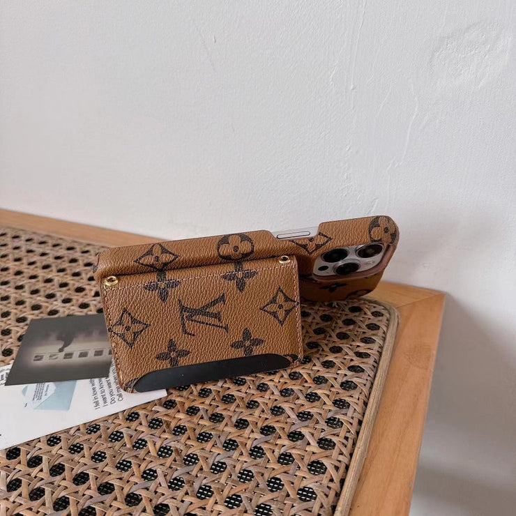 Looopix Classic Louis Vuitton iPhone 15 Case with Integrated Wallet