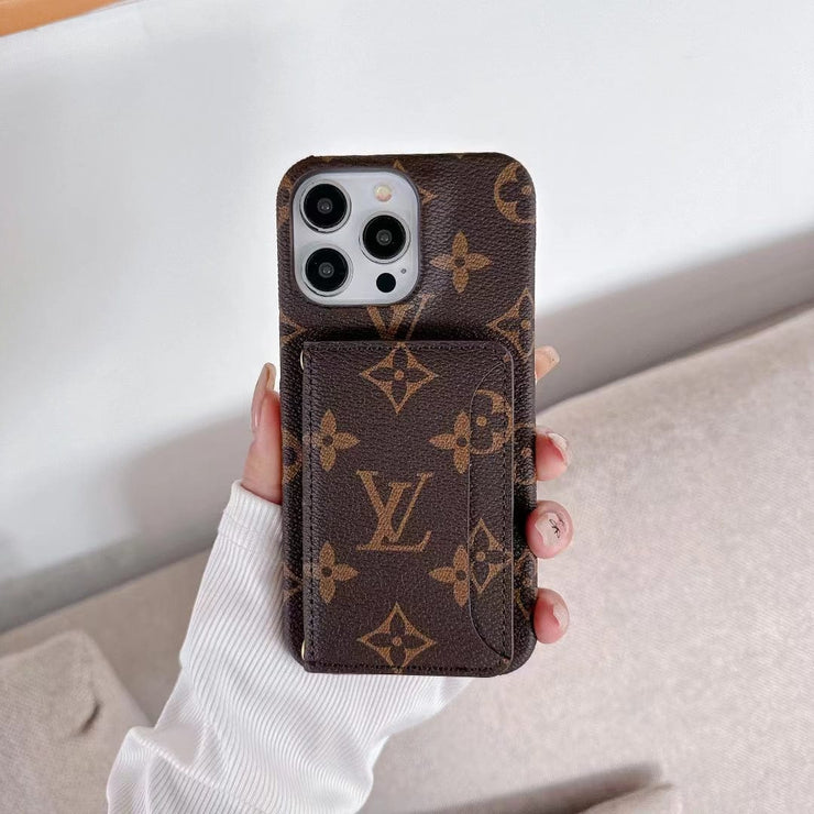 Looopix Classic Louis Vuitton iPhone 15 Case with Integrated Wallet