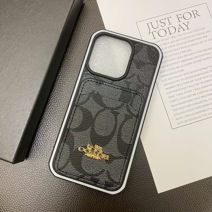 Looopix Coach Signature Canvas iPhone Cases with Card Holder
