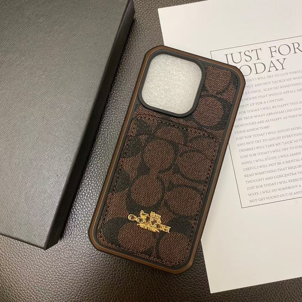 Looopix Coach Signature Canvas iPhone Cases with Card Holder