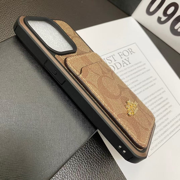 Looopix Coach Signature Canvas iPhone Cases with Card Holder