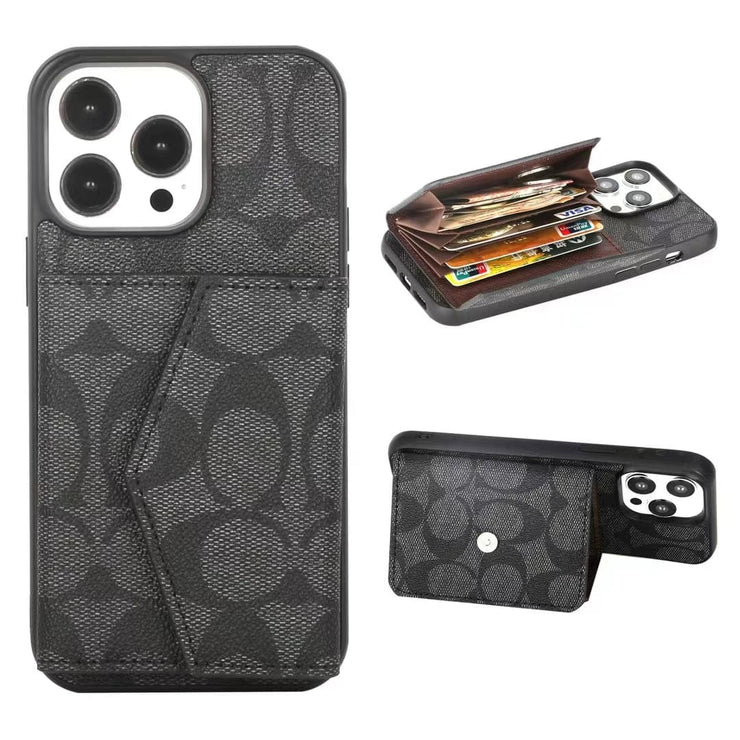 Looopix Coach Signature iPhone Case with Card Holder – Available for iPhone 11 to iPhone 16