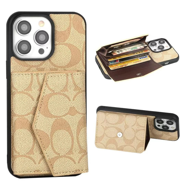 Looopix Coach Signature iPhone Case with Card Holder – Available for iPhone 11 to iPhone 16