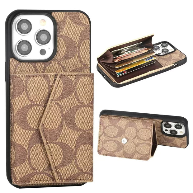 Looopix Coach Signature iPhone Case with Card Holder – Available for iPhone 11 to iPhone 16