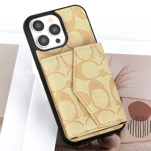 Looopix Coach Signature iPhone Case with Card Holder – Available for iPhone 11 to iPhone 16