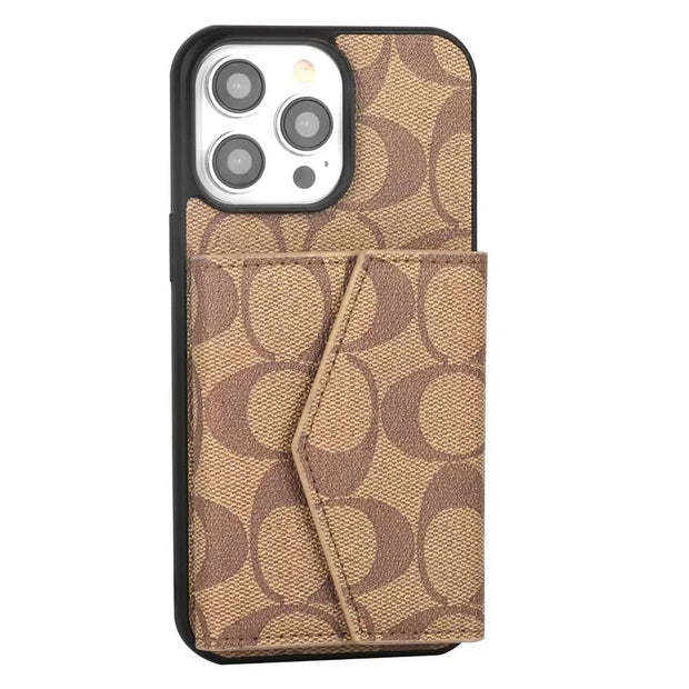 Looopix Coach Signature iPhone Case with Card Holder – Available for iPhone 11 to iPhone 16