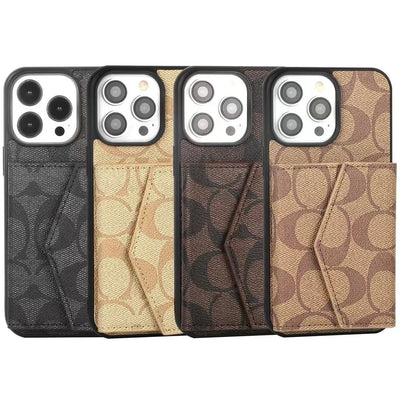 Looopix Coach Signature iPhone Case with Card Holder – Available for iPhone 11 to iPhone 16
