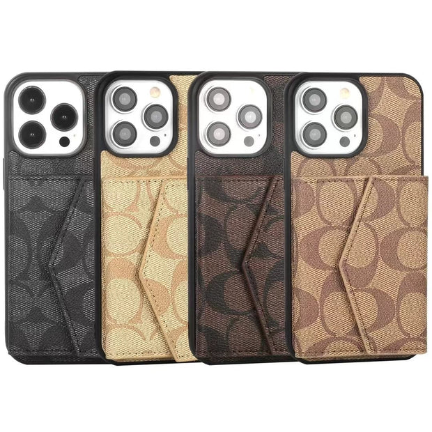 Looopix Coach Signature iPhone Case with Card Holder – Available for iPhone 11 to iPhone 16