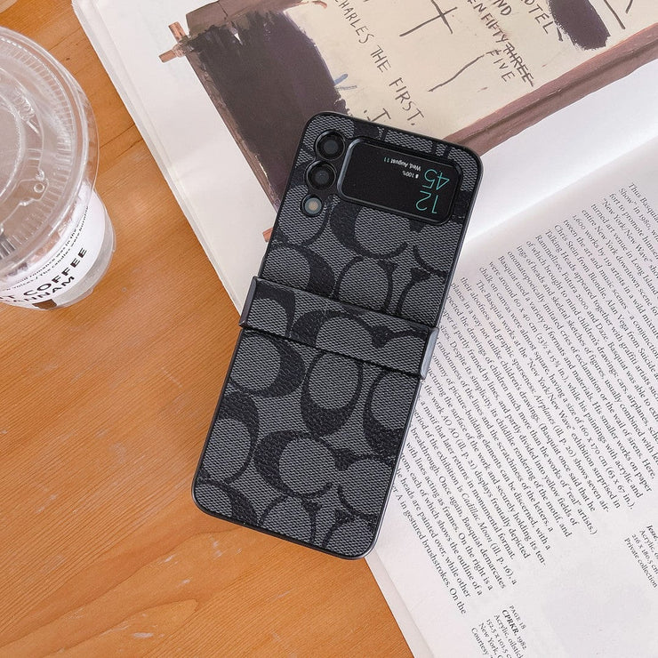 Looopix Coach Z Flip Samsung Phone Case with Finger Strap